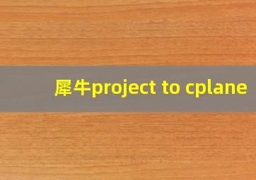 犀牛project to cplane